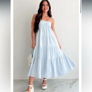 Free people style tiered midi dress